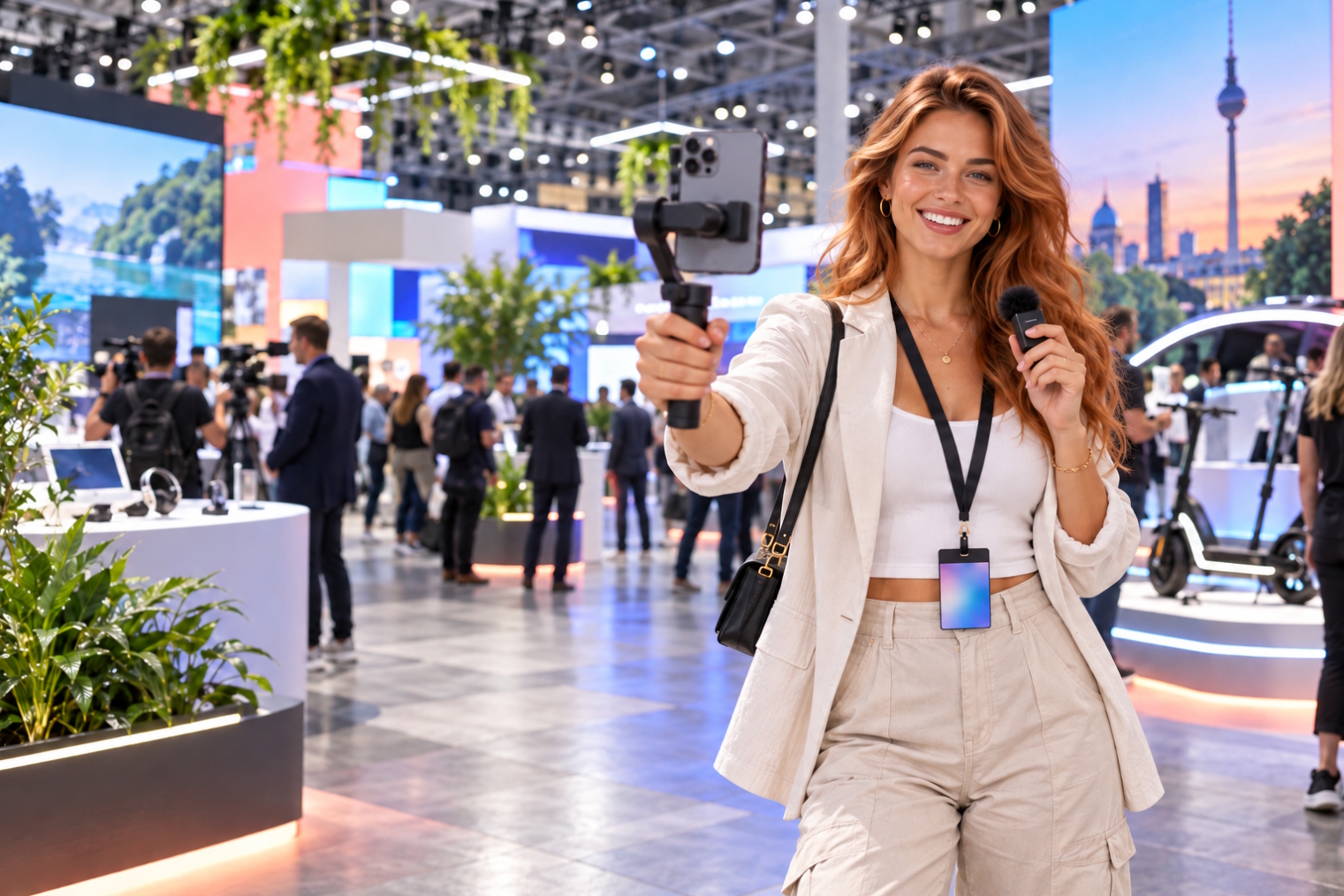 Creator produziert Content mit Kamera, Smartphone und Studiolicht